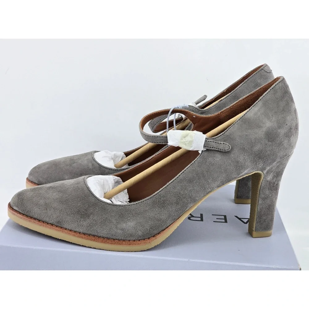 Aerosoles Lois Pump Womens 10M Grey Suede Mary Jane Heel - New